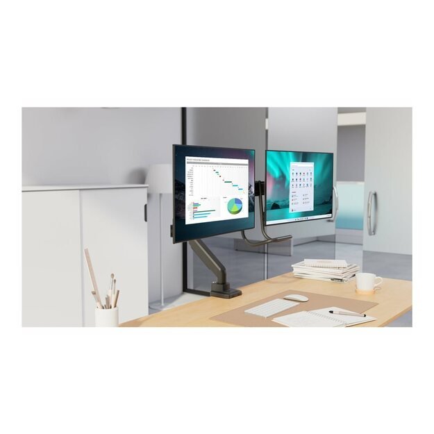 KENSINGTON SmartFit dual monitor arm with crossbar and handle 7