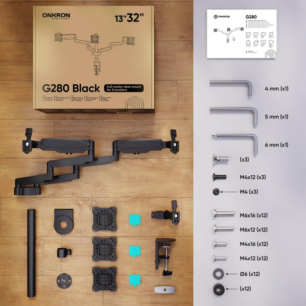 MONITOR ACC DESK MOUNT/13-32  BLACK G280-B ONKRON