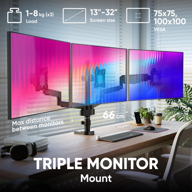 MONITOR ACC DESK MOUNT/13-32  BLACK G280-B ONKRON