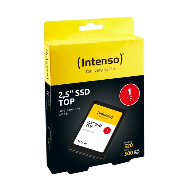 SSD|INTENSO|1TB|SATA 3.0|SLC|Write speed 500 MBytes/sec|Read speed 520 MBytes/sec|2,5 |3812460