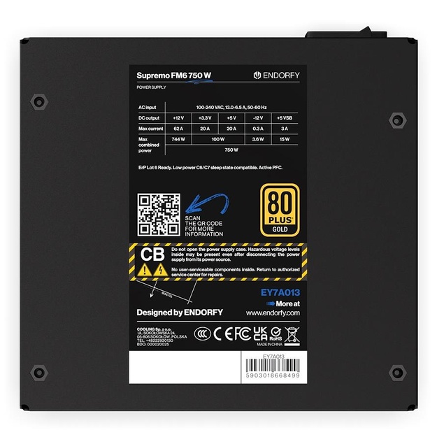 Power Supply|ENDORFY|ATX|PC|100 - 240 V|750 W|EY7A013