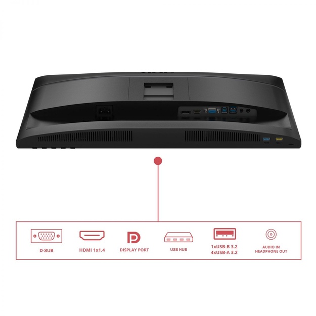 AOC 24E4U 23.8inch FHD IPS 120Hz 4ms 300cd/m2 D-Sub HDMI DP HUB USB PIVOT