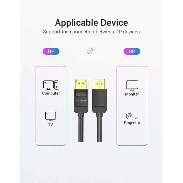 CABLE DP 1.5M/BLACK HACBG VENTION