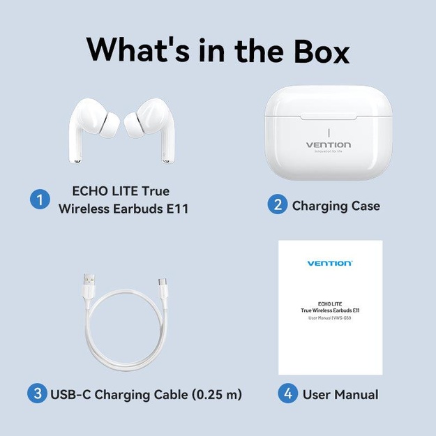 HEADSET WRL ECHO LITE E11/WHITE NBVW0 VENTION