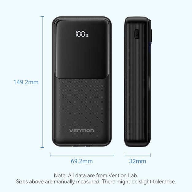 POWER BANK USB 20000MAH 22.5W/BLACK FHPB0 VENTION