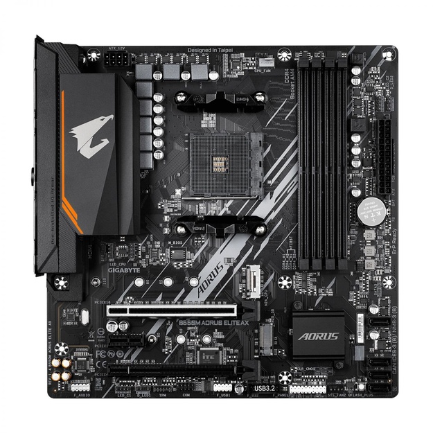 Mainboard|GIGABYTE|AMD B550|Socket AM4|micro ATX|RAM DDR4-SDRAM|4xSlots|Wi-Fi Yes|Bluetooth Yes|2xNumber of M.2 (M) slots|B550M AORUS ELITE AX (REV. 1.4)|B550MAORUSELITEAX1.4