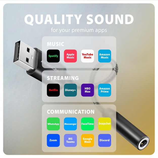 ADAPTER USB-C TO AUDIO 3.5MM/DAC 0.1M ADA-HA AXAGON