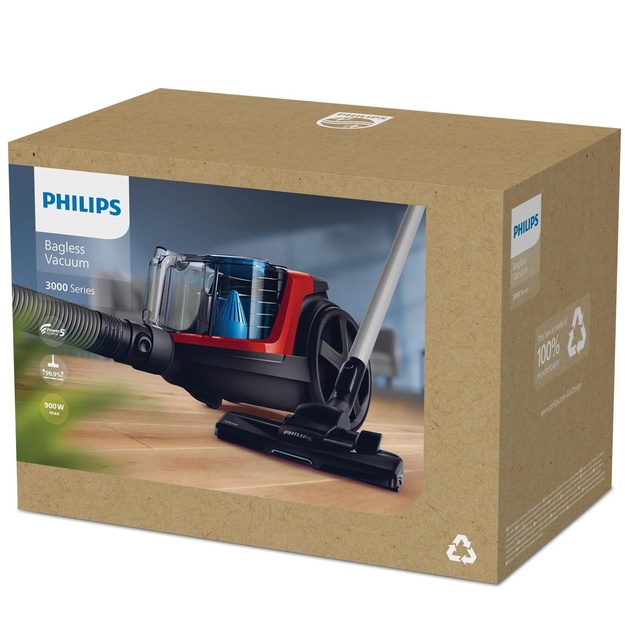 Vacuum Cleaner|PHILIPS|FC9330/09|Canister/Bagless|900 Watts|Capacity 1.5 l|Noise 76 dB|Black / Red|Weight 4.5 kg|FC9330/09