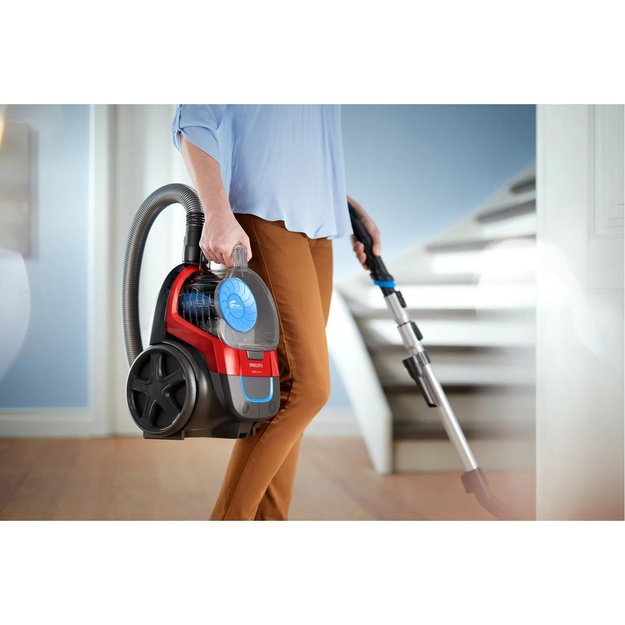 Vacuum Cleaner|PHILIPS|FC9330/09|Canister/Bagless|900 Watts|Capacity 1.5 l|Noise 76 dB|Black / Red|Weight 4.5 kg|FC9330/09