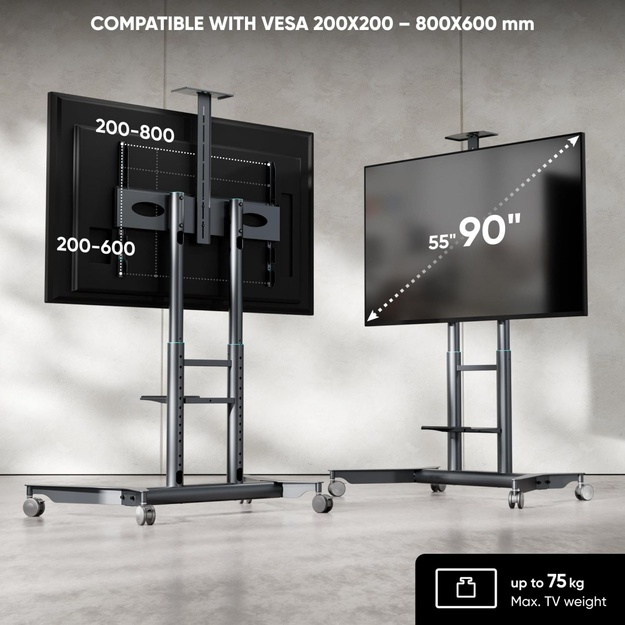 TV SET ACC MOBILE STAND/55-90 /GRAPHITE TS1871-G ONKRON