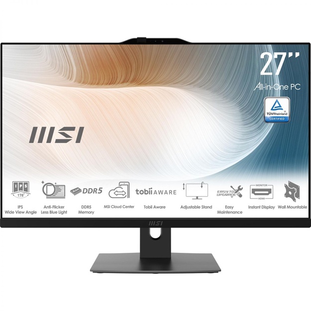 Monoblock PC|MSI|CPU Intel|Intel Core 5|Intel Core 5|120U|RAM 16 GB|DDR5-SDRAM|Screen 27  |1920 x 1080 pixels|Storage 512 GB|SSDs 512 GB|Not available|On-board graphics Yes|Intel&reg; Graphics|Black|OS Windows 11 Pro|MODERNAM272P1M-855EU