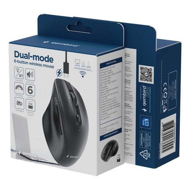 MOUSE USB OPTICAL WRL/MUSW2-6B-02 GEMBIRD