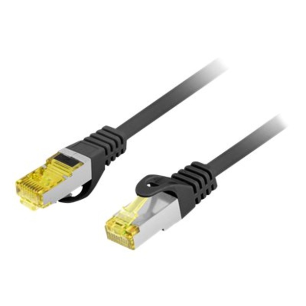 LANBERG Patchcord Cat.6A S/FTP LSZH CU 0.5m black
