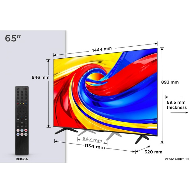 TV Set|TCL|65  |4K Ultra HD|3840 x 2160 pixels|Flat|16:9|QLED|65QLED780L
