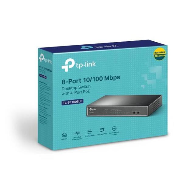 Komutatorius TP-LINK TL-SF1008LP Desktop 8x10Base-T 100Base-TX PoE ports 4 3