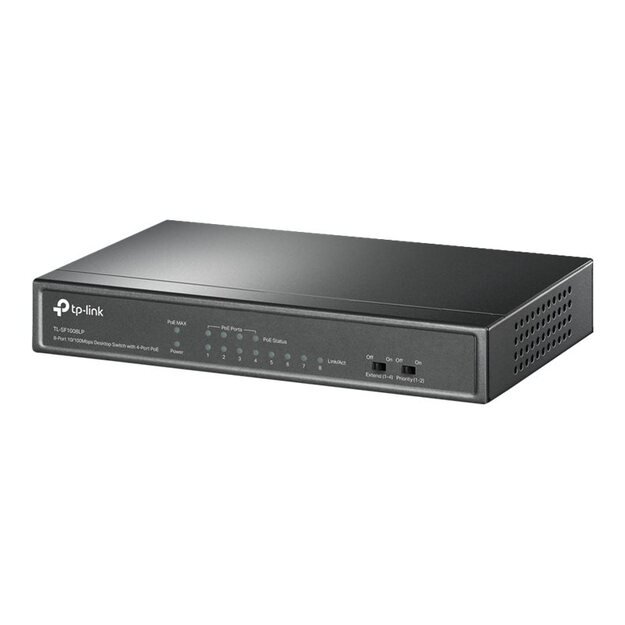 Switch|TP-LINK|TL-SF1008LP|Desktop/pedestal|8x10Base-T / 100Base-TX|4x PoE ports