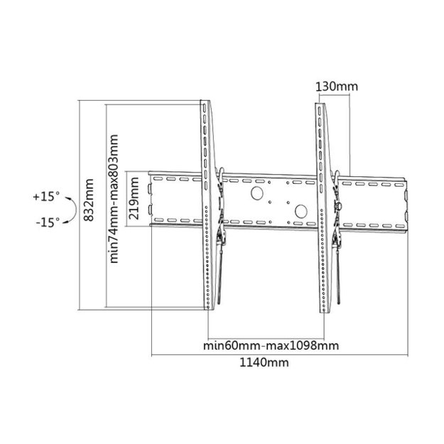 TV SET ACC WALL MOUNT BLACK/60-100  LFD-W2000 NEOMOUNTS