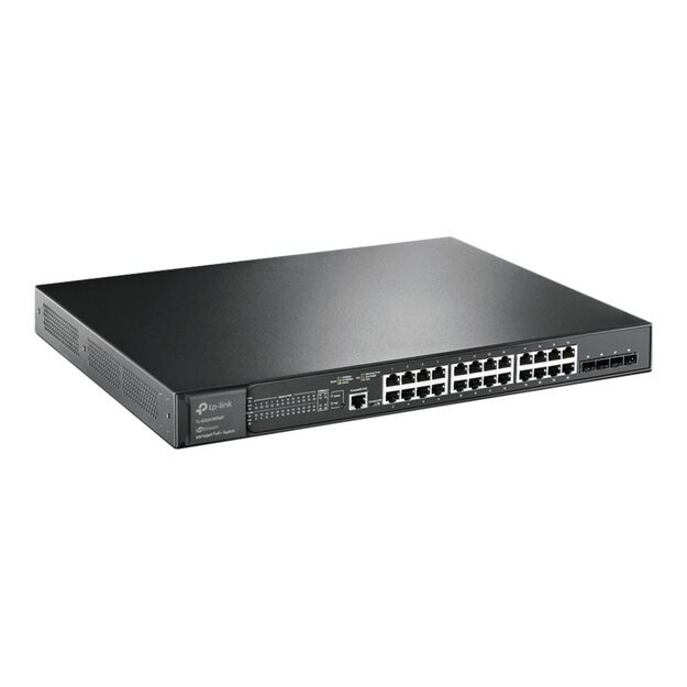 Komutatorius TP-LINK TL-SG3428XMP Type L2+ Rack 4xSFP+ 1xConsole 1 PoE+ ports 24 384W 7