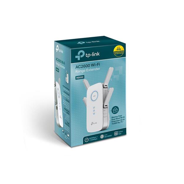 Belaidžio ryšio stiprintuvas TP-LINK AC2600 Dual Band Repeater 1733Mbit s 5GHz + 800Mbit s mit 2.4GHz 1x10 100