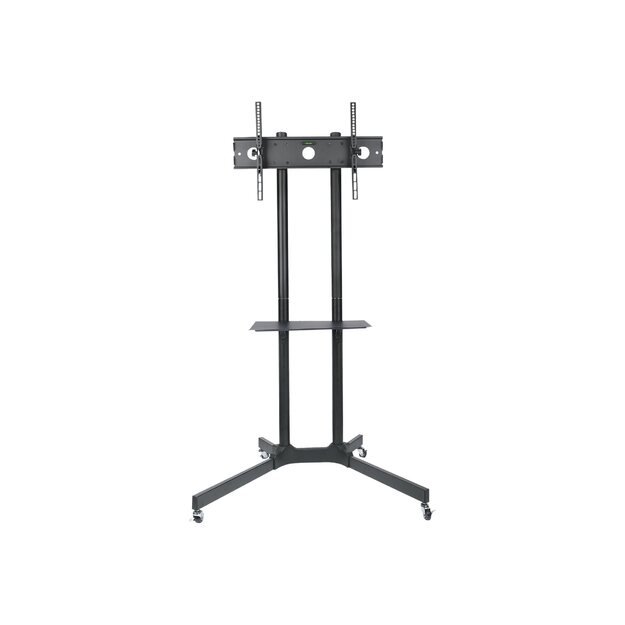 Televizoriaus stovas su ratukais TECHLY 309982 Techly Mobile stand for TV LCD/LED/Plasma 30-65 60kg VESA tilting with shelf