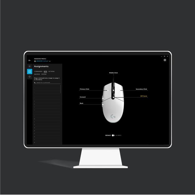 Kompiuterinė pelė laidinė MOUSE USB OPTICAL G203/WHITE 910-005797 LOGITECH