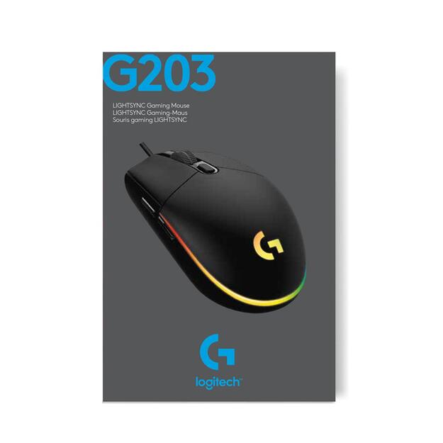 Kompiuterinė pelė laidinė MOUSE USB OPTICAL G203/WHITE 910-005797 LOGITECH