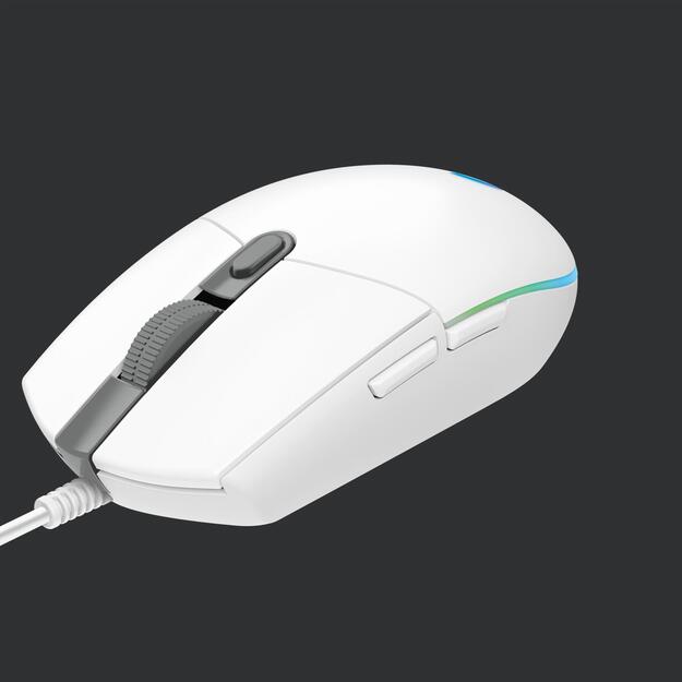 Kompiuterinė pelė laidinė MOUSE USB OPTICAL G203/WHITE 910-005797 LOGITECH
