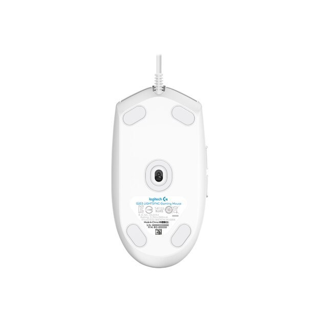 Kompiuterinė pelė laidinė MOUSE USB OPTICAL G203/WHITE 910-005797 LOGITECH