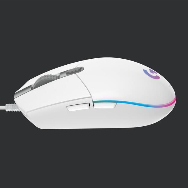 Kompiuterinė pelė laidinė MOUSE USB OPTICAL G203/WHITE 910-005797 LOGITECH