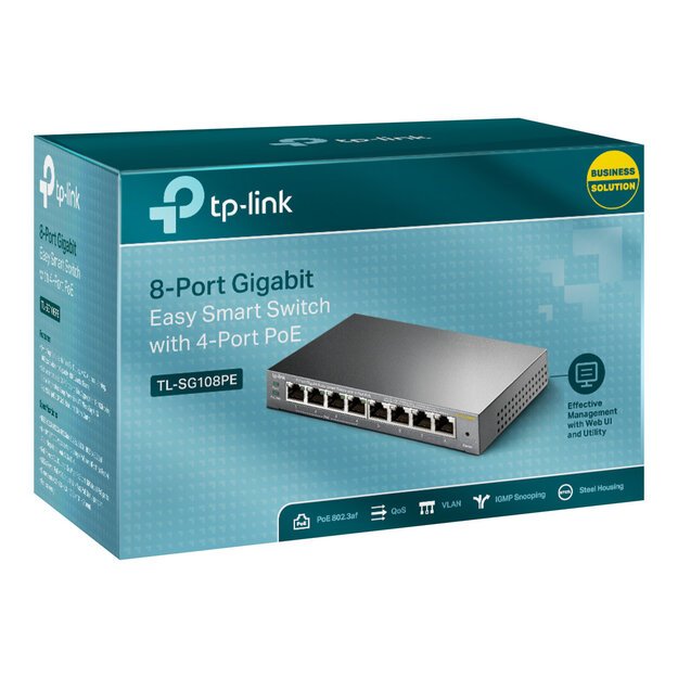 Komutatorius 8PORT 1000M POE TL-SG108PE TP-LINK