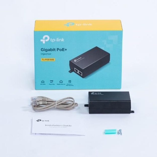 PoE+ maitinimo šaltinis injector TL-POE160S TP-LINK