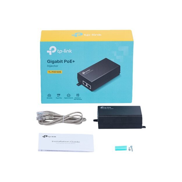 PoE+ maitinimo šaltinis injector TL-POE160S TP-LINK