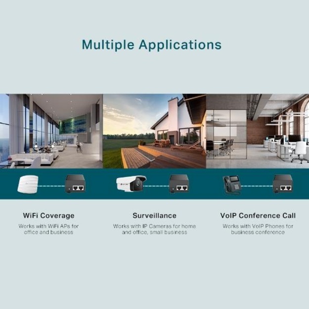 PoE+ maitinimo šaltinis injector TL-POE160S TP-LINK