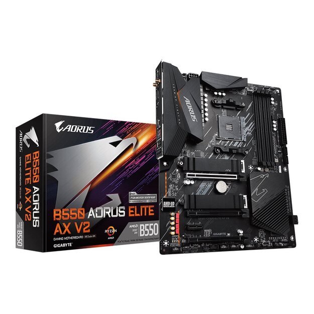 Pagrindinė plokštė GIGABYTE B550 AORUS ELITE AX V2 AM4 DDR4 2xM.2 4xSATA HDMI ATX MB 14