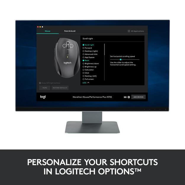 Kompiuterinė pelė belaidė LASER WRL M705/BLACK 910-001949 LOGITECH 41
