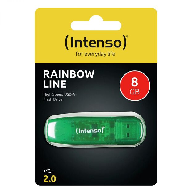 USB raktas MEMORY DRIVE FLASH USB2 8GB/GREEN 3502460 INTENSO 2