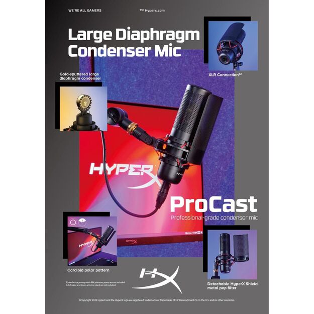 Mikrofonas MICROPHONE PROCAST/699Z0AA HYPERX 45