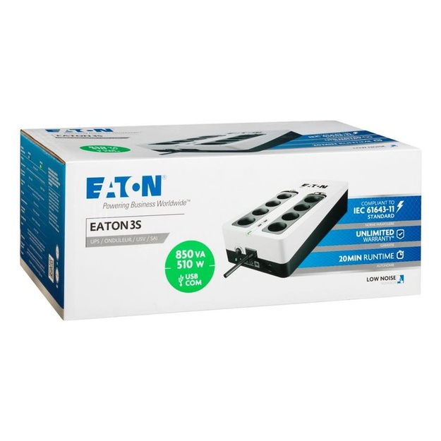 Nepertraukiamo maitinimo šaltinis UPS |EATON|510 Watts|850 VA|Offline|3S850D