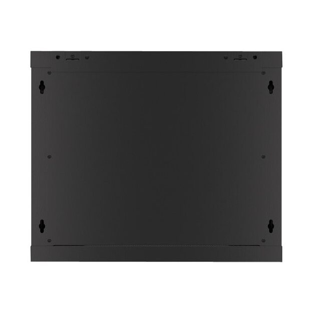 LANBERG Wall mount cabinet 19inch 9U 600x600 steel doors black flat pack