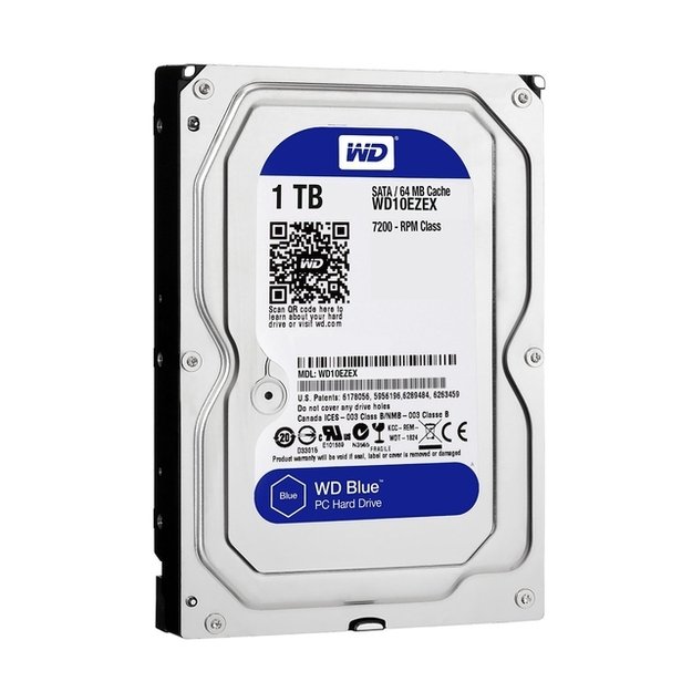 Kietasis diskas vidinis HDD|WESTERN DIGITAL|Blue|1TB|SATA 3.0|64 MB|7200 rpm|3,5 |WD10EZEX