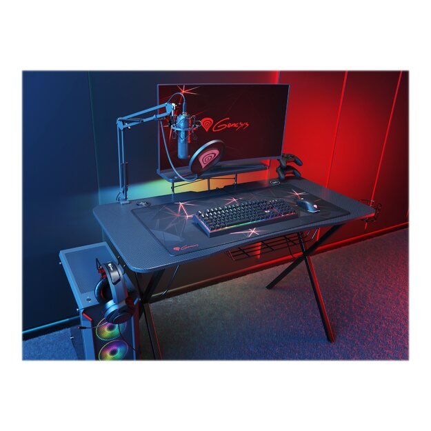 NATEC NDS-1550 Genesis Gaming Desk HOLM 300 RGB Hub USB wirelesz chrger