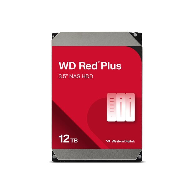 Kietasis diskas vidinis HDD|WESTERN DIGITAL|Red Plus|12TB|SATA 3.0|256 MB|7200 rpm|3,5 |WD120EFBX