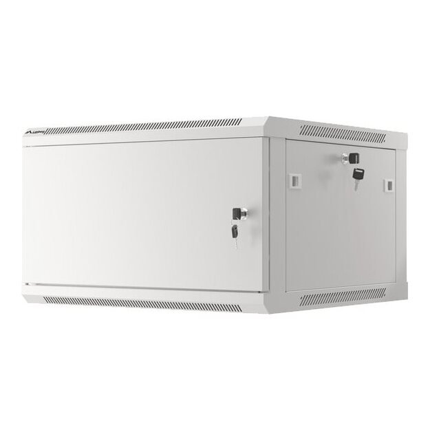 LANBERG Wall mount cabinet 19inch 12U 600x450 steel doors grey flat pack