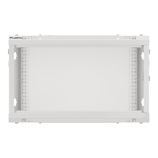 Televizoriaus laikiklis sieninis LANBERG Wall mount cabinet 19inch 12U 600x450 steel doors grey flat pack 52