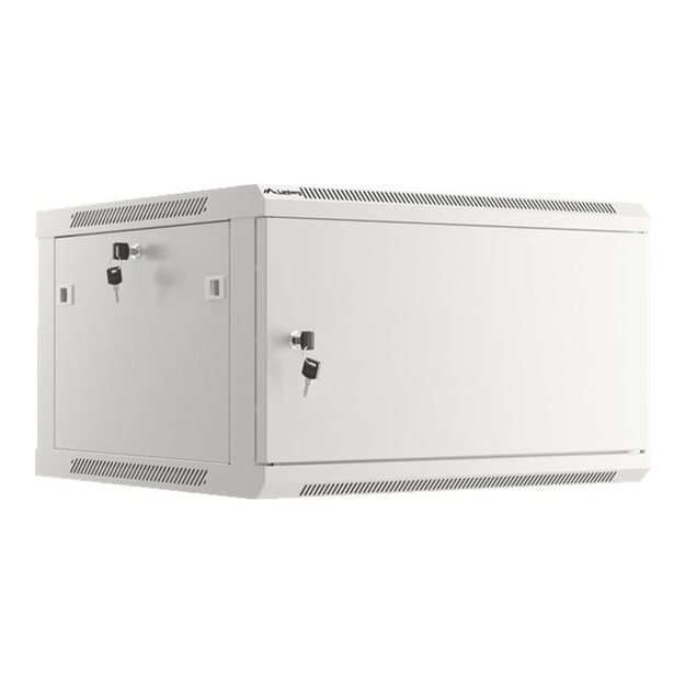 Televizoriaus laikiklis sieninis LANBERG Wall mount cabinet 19inch 12U 600x450 steel doors grey flat pack 56