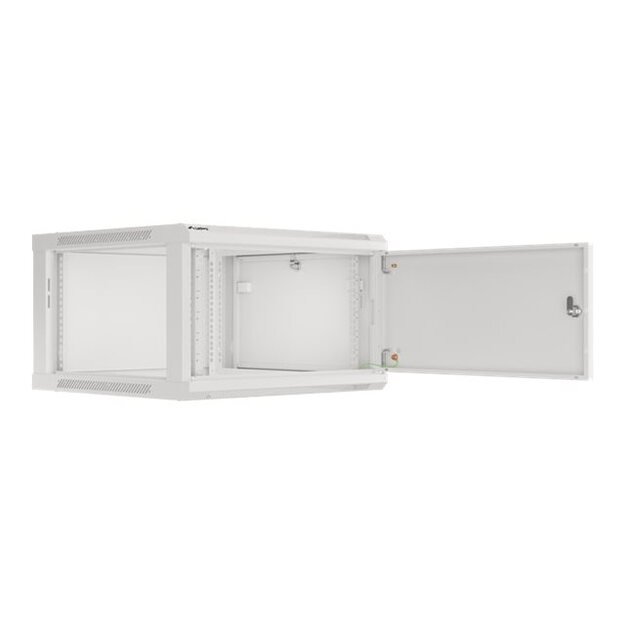 LANBERG Wall mount cabinet 19inch 12U 600x450 steel doors grey flat pack