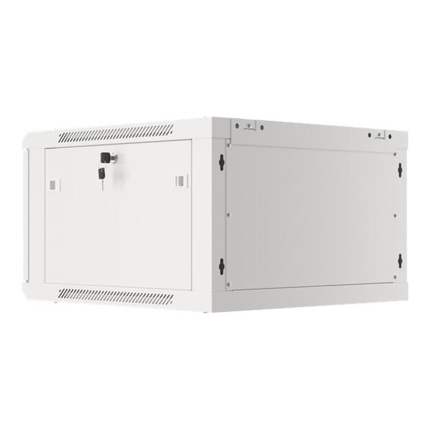Televizoriaus laikiklis sieninis LANBERG Wall mount cabinet 19inch 12U 600x450 steel doors grey flat pack 54
