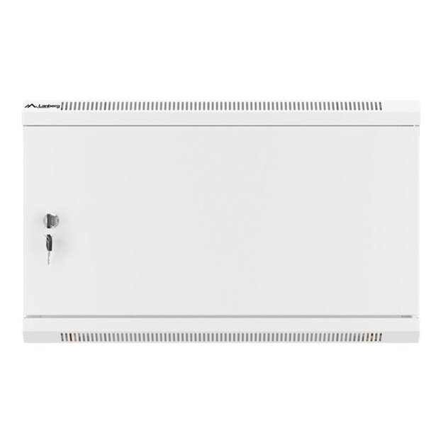 Televizoriaus laikiklis sieninis LANBERG Wall mount cabinet 19inch 12U 600x450 steel doors grey flat pack 50