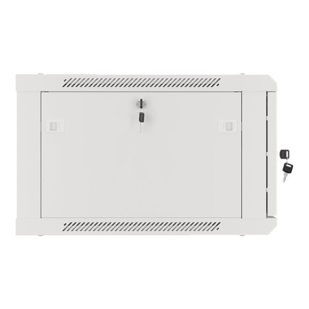 Televizoriaus laikiklis sieninis LANBERG Wall mount cabinet 19inch 12U 600x450 steel doors grey flat pack 49