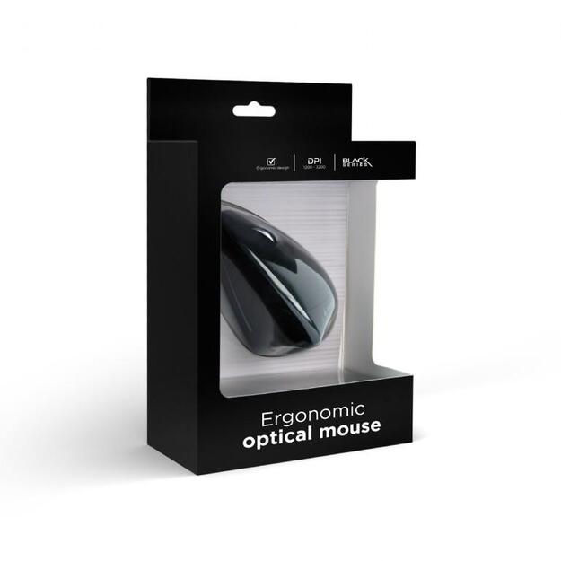 Kompiuterinė pelė laidinė MOUSE USB OPTICAL BLACK/ERGONOMIC MUS-ERGO-01 GEMBIRD